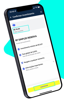Imagem mostra menu de investimentos do App BB.