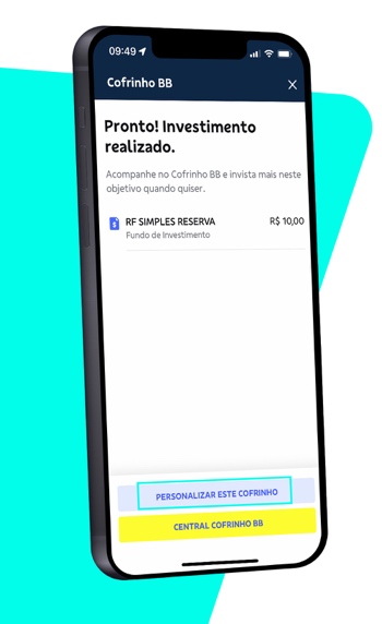Imagem mostra menu de investimentos do App BB.